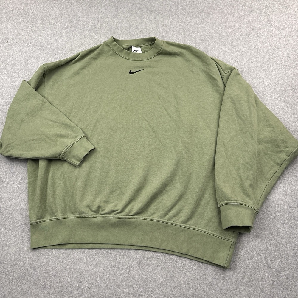 Nike Phoenix Fleece Oversized Sweatshirt Womens Small Green Center Swoosh DD5632